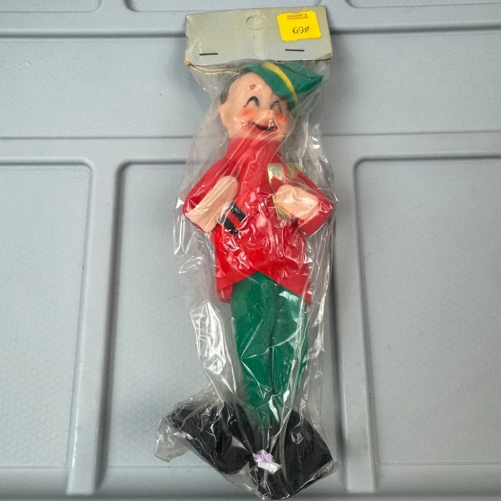 VTG Unbranded Made in Japan Christmas Elf Ornament OS Red Green Felt Pixie 7